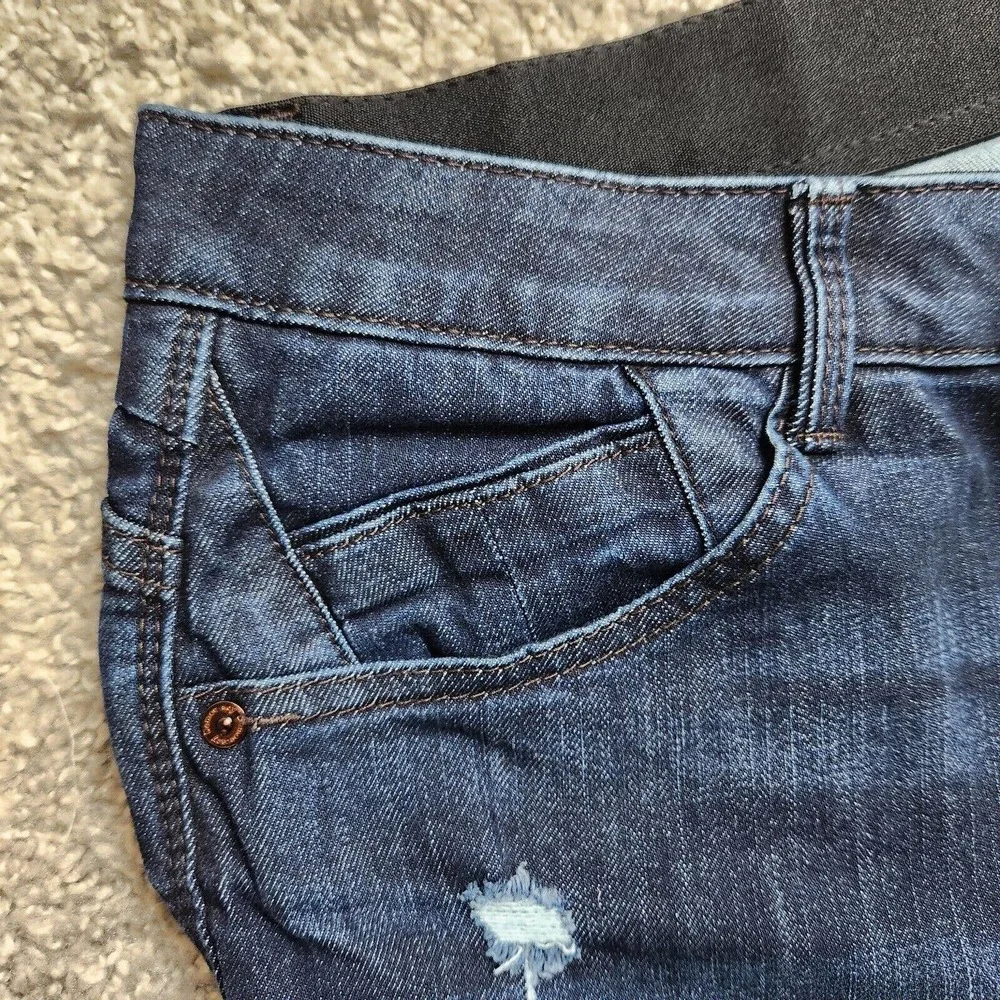 Democracy Absolution Jeans Dark Wash Distressed Stretch Denim Pants Size 10 - Picture 5 of 14